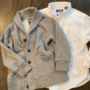 4T Oshkosh Sweater and Champs White Buttondown